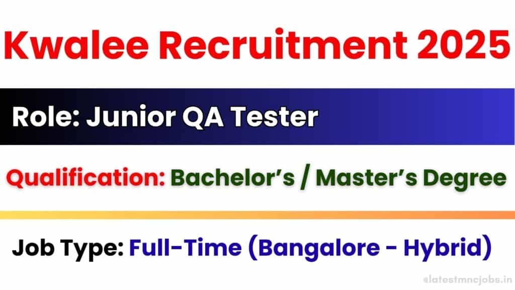Kwalee hiring Junior QA Tester in Bangalore 2025