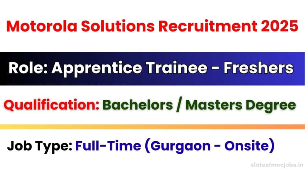 Motorola Solutions Apprentice Trainee Recruitment 2025 in Gurgaon