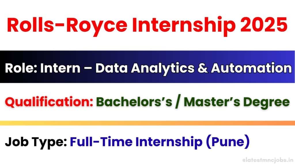 Rolls-Royce Hiring Data Analytics and Automation Intern in Pune 2025
