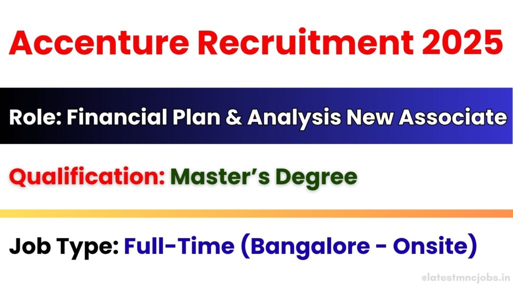 Accenture Hiring Financial Planning & Analysis Associate in Bangalore 2025 – Apply Online