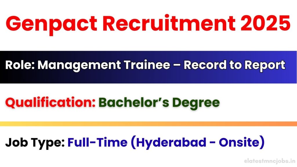 Genpact Recruitment 2025 – Management Trainee Record to Report Job Vacancy in Hyderabad