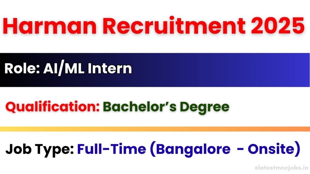 Harman Recruitment 2025 – AI/ML Intern Jobs in Bangalore for Freshers