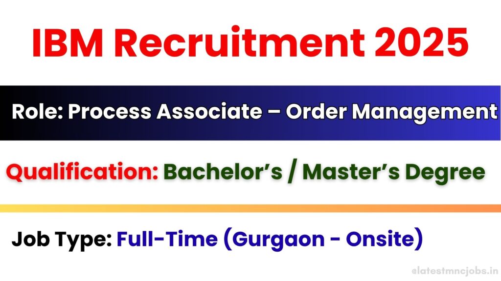 IBM Recruitment 2025 – Process Associate Order Management Healthcare Jobs in Gurgaon