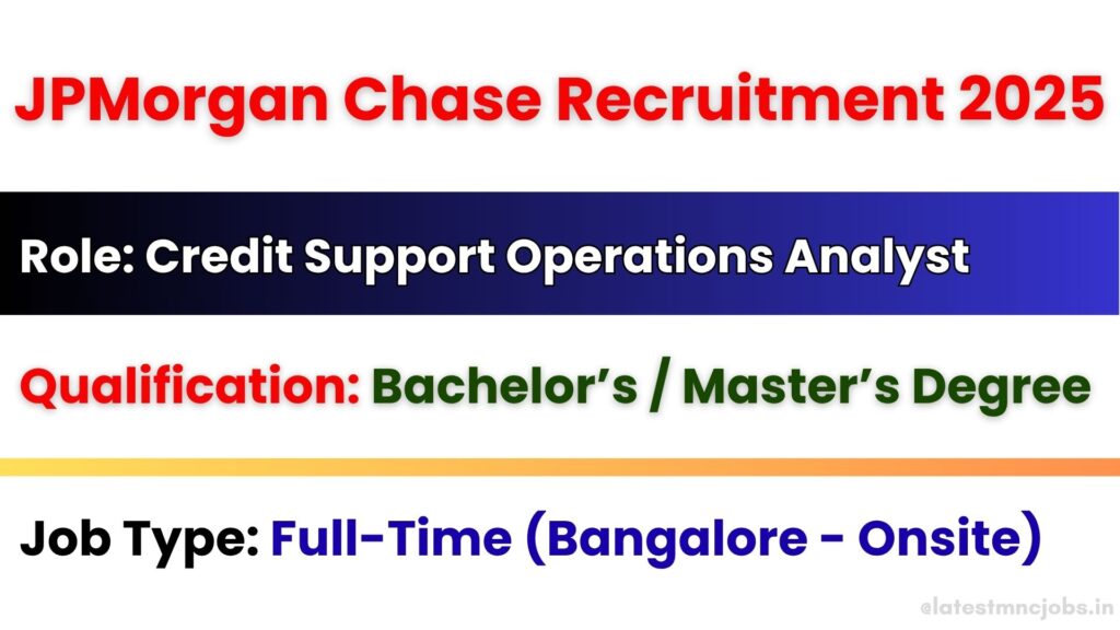 JPMorgan Chase Recruitment Drive 2025 Bangalore – Credit Support Operations Analyst Job