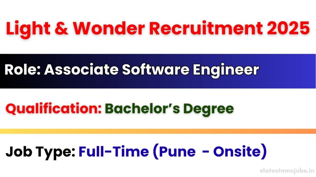 Light & Wonder Recruitment 2025 Associate Software Engineer Hiring in Pune