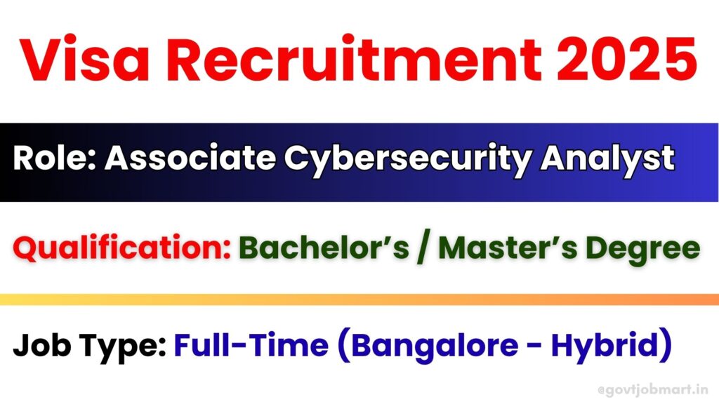 Visa Associate Cybersecurity Analyst Job Openings 2025 in Bangalore